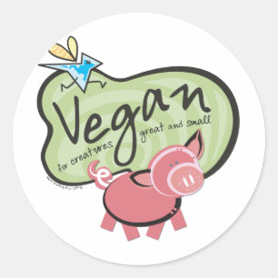Cute Vegan Message swg Ronde Sticker