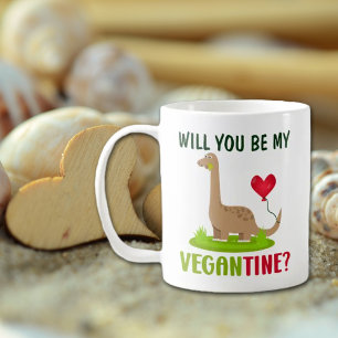 Cute Vegantine Dinosaur, Valentijn Day Koffiemok