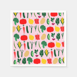 Cute Vegetables Paper Napkins Servet