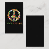 Cute Vegetables Plant Peace Sign Vegan Fun Visitekaartje (Voorkant / Achterkant)