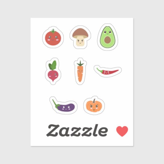 Cute Vegetables Sticker set (Vel)