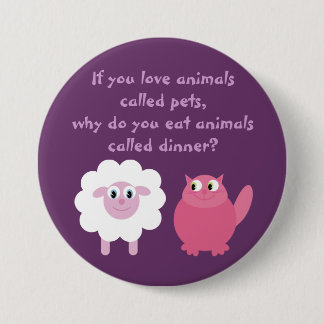 Cute Vegetarian / Animal Rights  Ronde Button 7,6 Cm