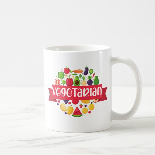 Cute Vegetarian Végétarien Drôle Citation Café Mug (Droite)