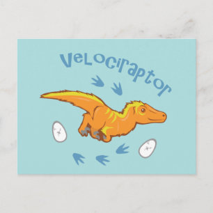 Cute Velociraptor Briefkaart
