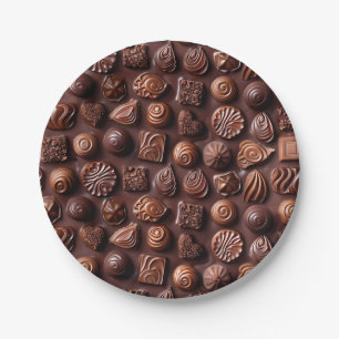 Cute Verjaardag Chocolade Unieke Trendy Voedsel Papieren Bordje