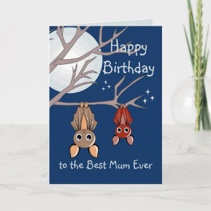 Cute Verjaardag Hangende Vleermuizen Vouwbare Wens Kaart