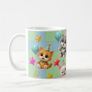 Cute Verjaardagsfeest Cats Inpakpapier | Kawaii K Koffiemok