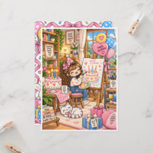 Cute Verjaardagswenskaart – Blanco Binnenkant – Ka