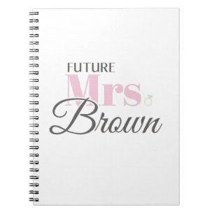 Cute Verloving Future Mrs Brown Bachelorette Notitieboek