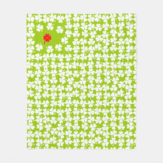 Cute vert blanc shamrock motif polaire couverture (Devant)