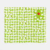 Cute vert blanc shamrock motif polaire couverture (Devant (Horizontal))