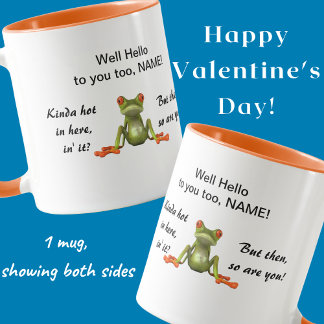 Cute verte grenouille drôle mug