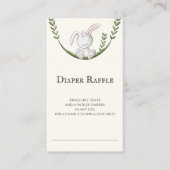 Cute Vertical White Bunny Rabbit Diaper Raffle Informatiekaartje (Voorkant)