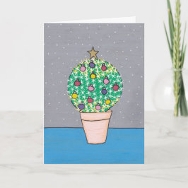 Cute, vet, ronde kerstcactus, gepersonaliseerd kaart