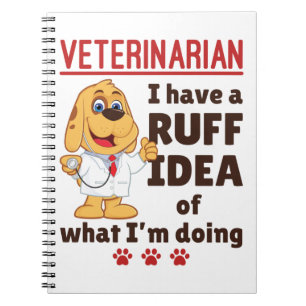 Cute Veterinarian Animal Doctor Dogtor Ruff Idea Notitieboek