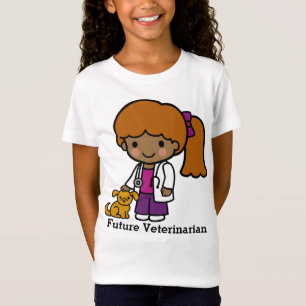 Cute Veterinarian Girl met puppy T-shirt