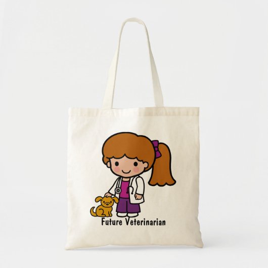 Cute Veterinarian Girl met puppy Tote Bag (Voorkant)