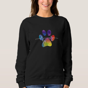 Cute Veterinarian Rainbow Paw Print Hebeat Vet Tec Trui