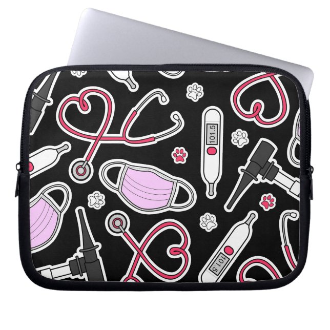 Cute Veterinarian / Veterinary Technicia Love Laptop Sleeve (Voorkant)