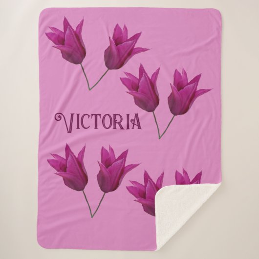 Cute Victoria nom rose tulip fleurs couverture (Devant)