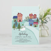 Cute Village Vacances Open House Invitation (Debout devant)