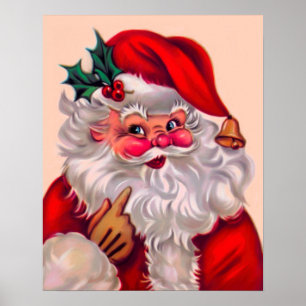 Cute vinage santa claus 2 poster