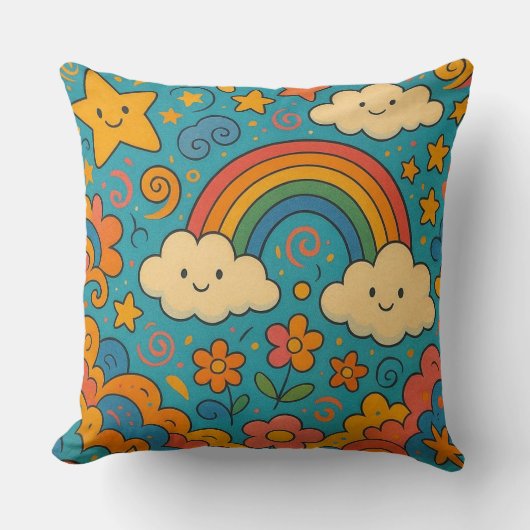 Cute Vintage Aesthetic Pattern Pillow 🌈✨🌸 Kussen (Voorkant)