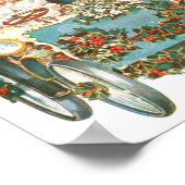 Cute Vintage-auto | Kerstkerstkerstmis Poster (Hoek)