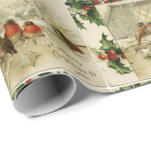 Cute Vintage Baby Robins Cadeaupapier (Rol Hoek)