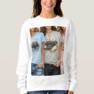 Cute Vintage Bloem Grafische Meisjes T-Shirt