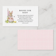 Cute vintage Bunny  girl Baby shower book request