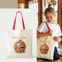 Cute Vintage Cat Halloween Custom Trick or Treat 
