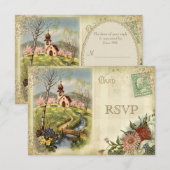 Cute Vintage Church RSVP Wedding (Voorkant / Achterkant)