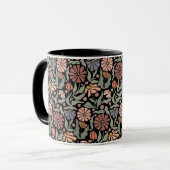 Cute Vintage Fleurs Rétro Café Mug (Devant gauche)