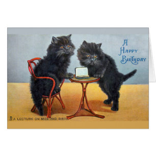 Cute Vintage Happy Birthday Cat