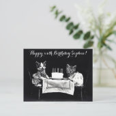 Cute Vintage Katten Verjaardagsfeestje Briefkaart (Staand voorkant)