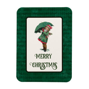 Cute Vintage-kerstcadeaudag Magneet
