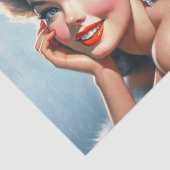 Cute Vintage-kerstmeisje Tissuepapier (Detail)