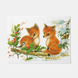 Cute Vintage-kerstmeloenen Deurmat