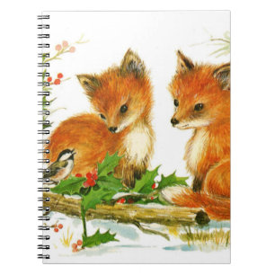 Cute Vintage-kerstmeloenen Notitieboek