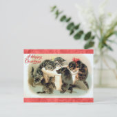 Cute Vintage-kerstmis Briefkaart (Staand voorkant)