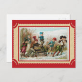 Cute Vintage Kerstmis Yule Log Briefkaart (Voorkant / Achterkant)