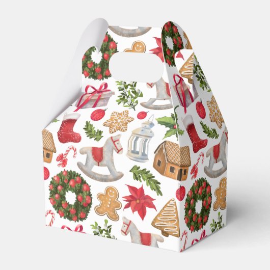 Cute Vintage Kerstthema Bedankdoosjes (Voorkant Zijde)