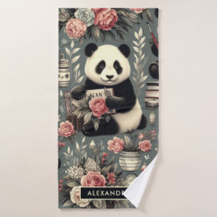 Cute Vintage Panda Floral