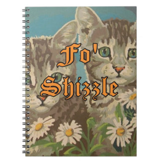 Cute Vintage PBN Chats et marguerites Carnet Drôle