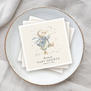 Cute Vintage Verhalenboek Eend Baby Shower Servet