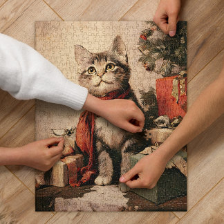 Cute Vintage Victorian Cat 520-Piece Legpuzzel