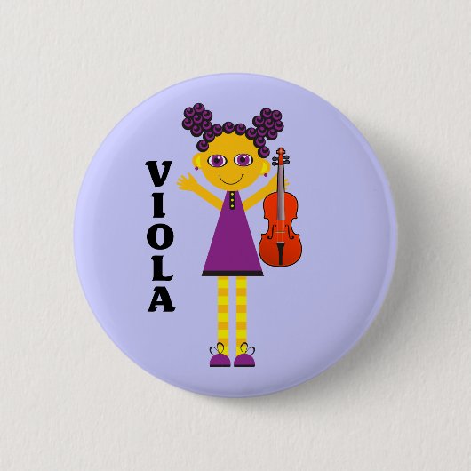 Cute Viola Girl Button (Voorkant)