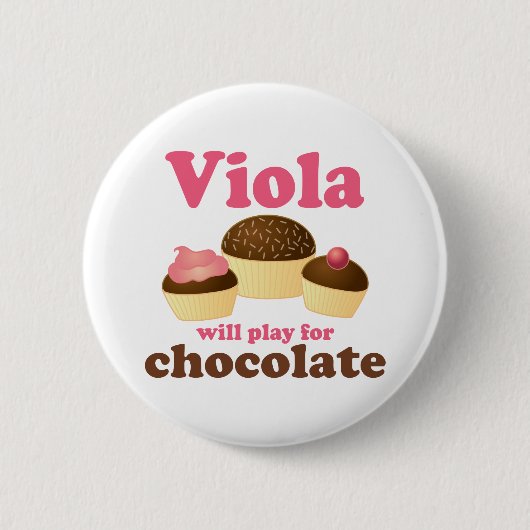 Cute Viola zal spelen voor chocolade Ronde Button 5,7 Cm (Voorkant)