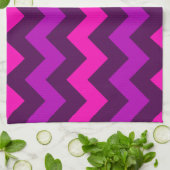 Cute Violet Chevrons Rose Serviette de cuisine (Plié)